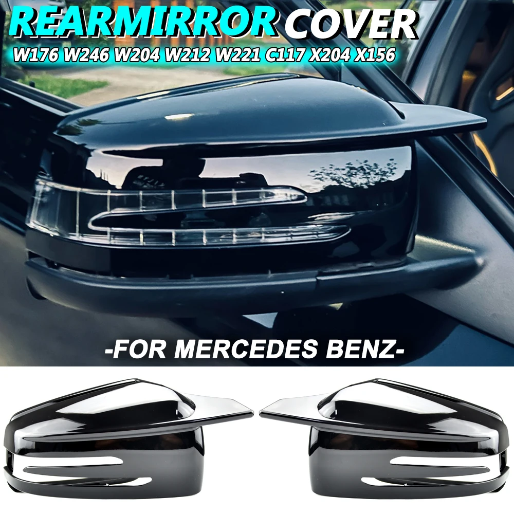 2X Real Carbon For Mercedes Benz A W176 B W246 C W204 E W212 Cla W117 Gla X156 Cls Class W218 Rear View Mirror Cap