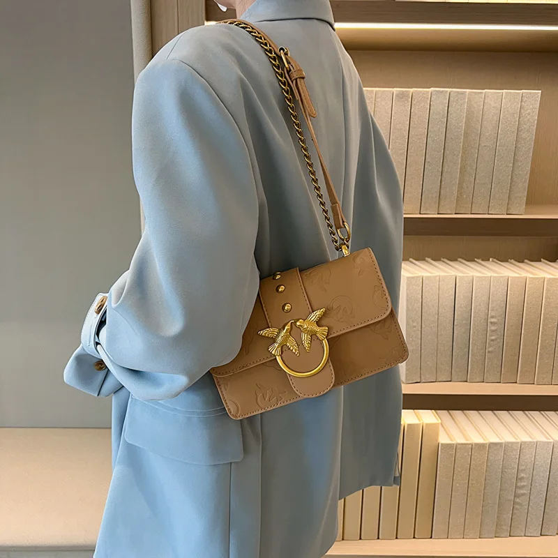 

2025 New Korean-Style Women's Niche Bag - Elegant Versatile, Chain Strap for Shoulder/Underarm/Crossbody Carry, Trendy Daily Bag