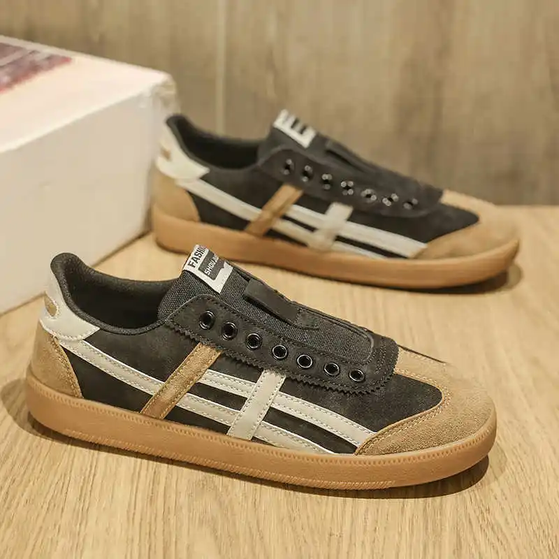 

Мужские кроссовки-лоферы из искусственной кожи с прозрачным низом, плетеные, повседневные, спортивные, класса люкс, из Гуанчжоу