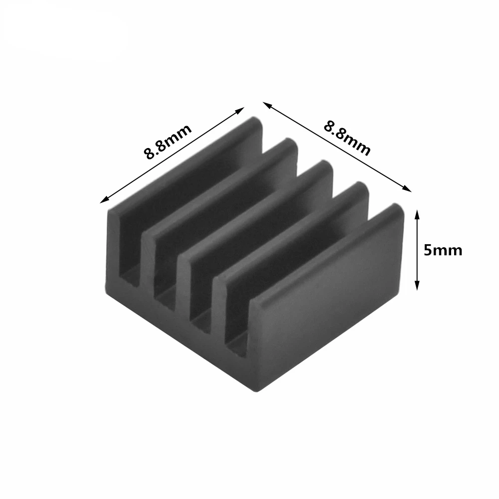 60/30pcs Mini Heatsink Kit Cooler Heat Sink for Cooling VRM Stepper Driver MOSFET VRam Regulators (8.8mmx8.8mmx5mm) Black