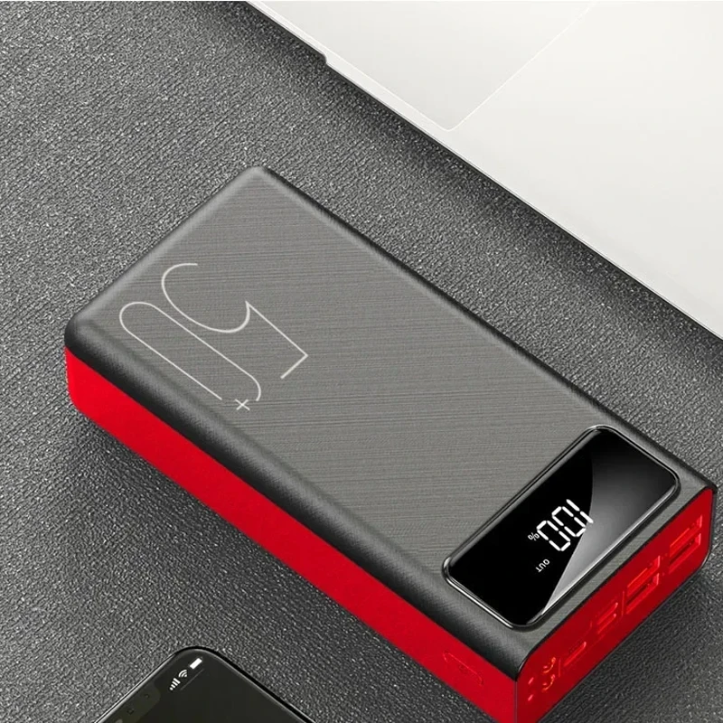 30000mAh/40000mAh Power Bank Micro USB QC Fast Charging Outdoor Camping Powerbank LED Display Portable External Battery Charger