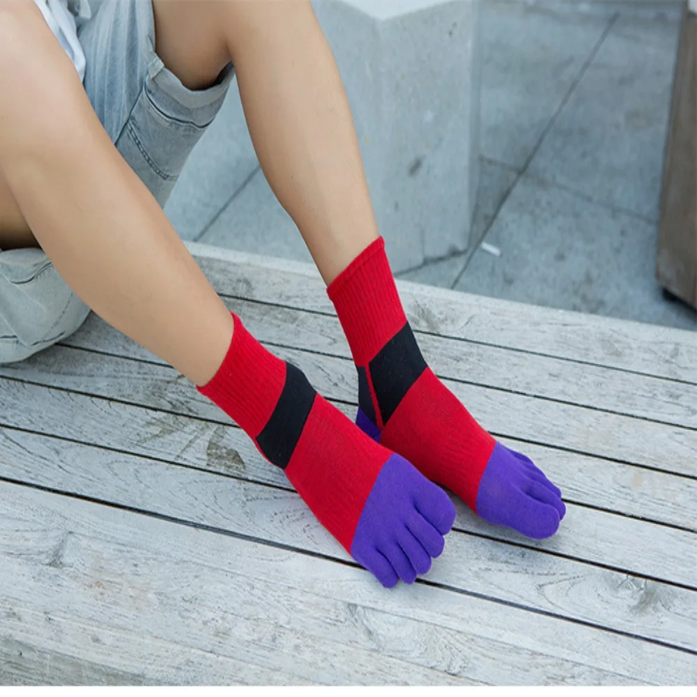 Chaussettes anti-transpiration antibactériennes avec orteils, chaussettes respirantes en coton biologique, chaussettes provoqué avec orteils, chaussettes Parker à cinq doigts