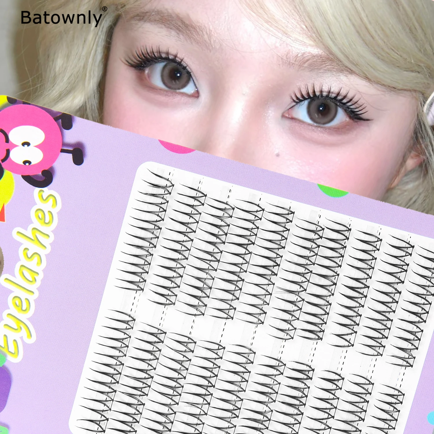 Natural eyelash clusters 100pcs, idol U-shaped girl group, fake eyelashes, hand drawn, clearly defined, beginner friendly