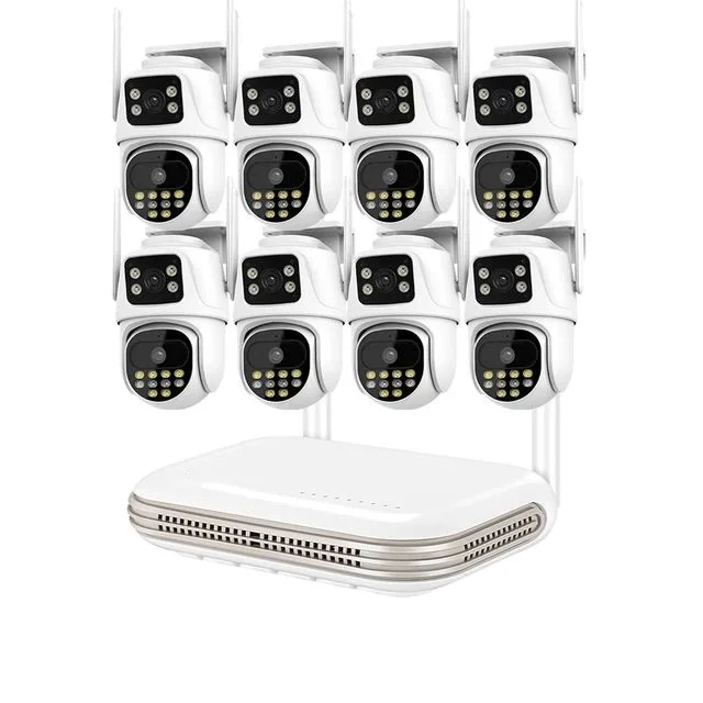 VMX 4CH 8CH 9mp PTZ CCTV System Wireless PTZ Camera Kit Wifi NVR Camera Kit 9MP Dual Lens 8CH NVR Security Camera System