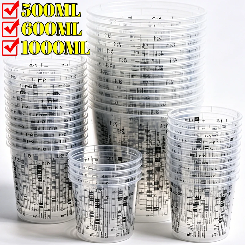 

Transparent Disposable Measuring Cups for Paint UV Resin Epoxy Pigments Mixing Containers Plastic Mixing Cup 500ml 600ml 1000ml