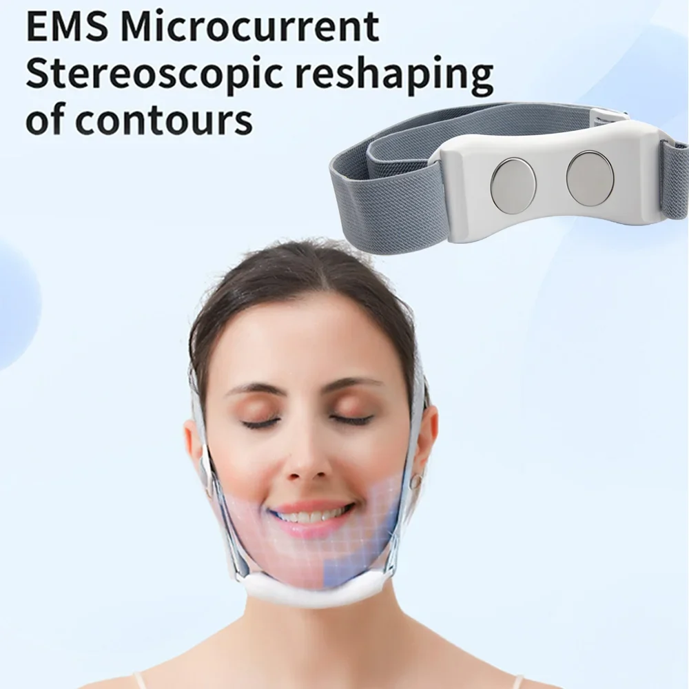 Elektryczny masażer do liftingu twarzy V, urządzenie kosmetyczne z mikroprądami EMS, wibracyjny masażer do twarzy do usuwania podwójnego podbródka, modelujący linie twarzy V.