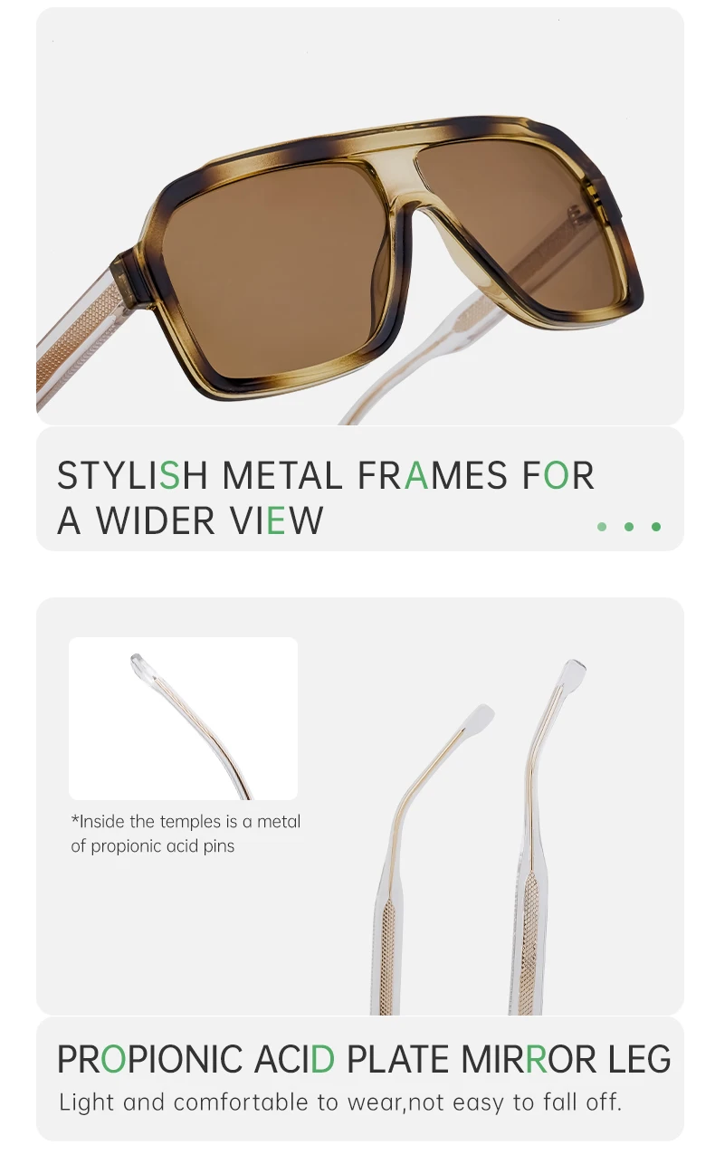 2026 Modische Quadratische Großrahmen-Sonnenbrille für Herren und Damen Luxusmarke Retro Übergroße Shield-Brille für Männer Outdoor-Fahrbrillen – Detail 7