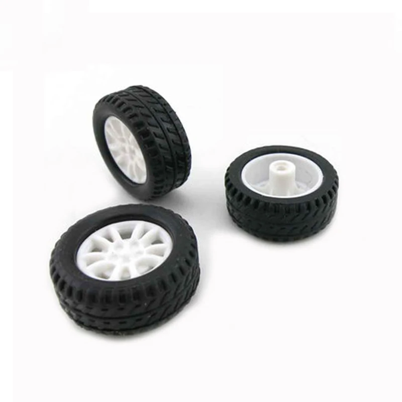 20pcs Mini Car Wheels 20mm*8mm Small Rubber Tires with 1.9mm Shaft Hole for DIY Toys RC Model Assembly Accessories