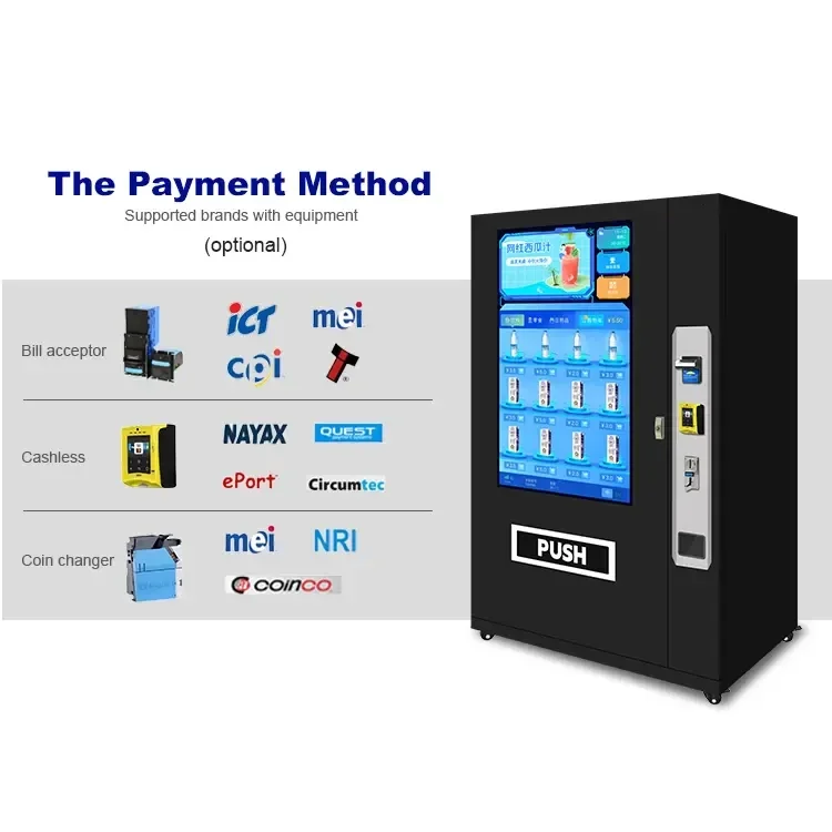 Distributore automatico di caramelle e snack a gettoni Distributore automatico di snack Bevande Alimenti con lettore di carte