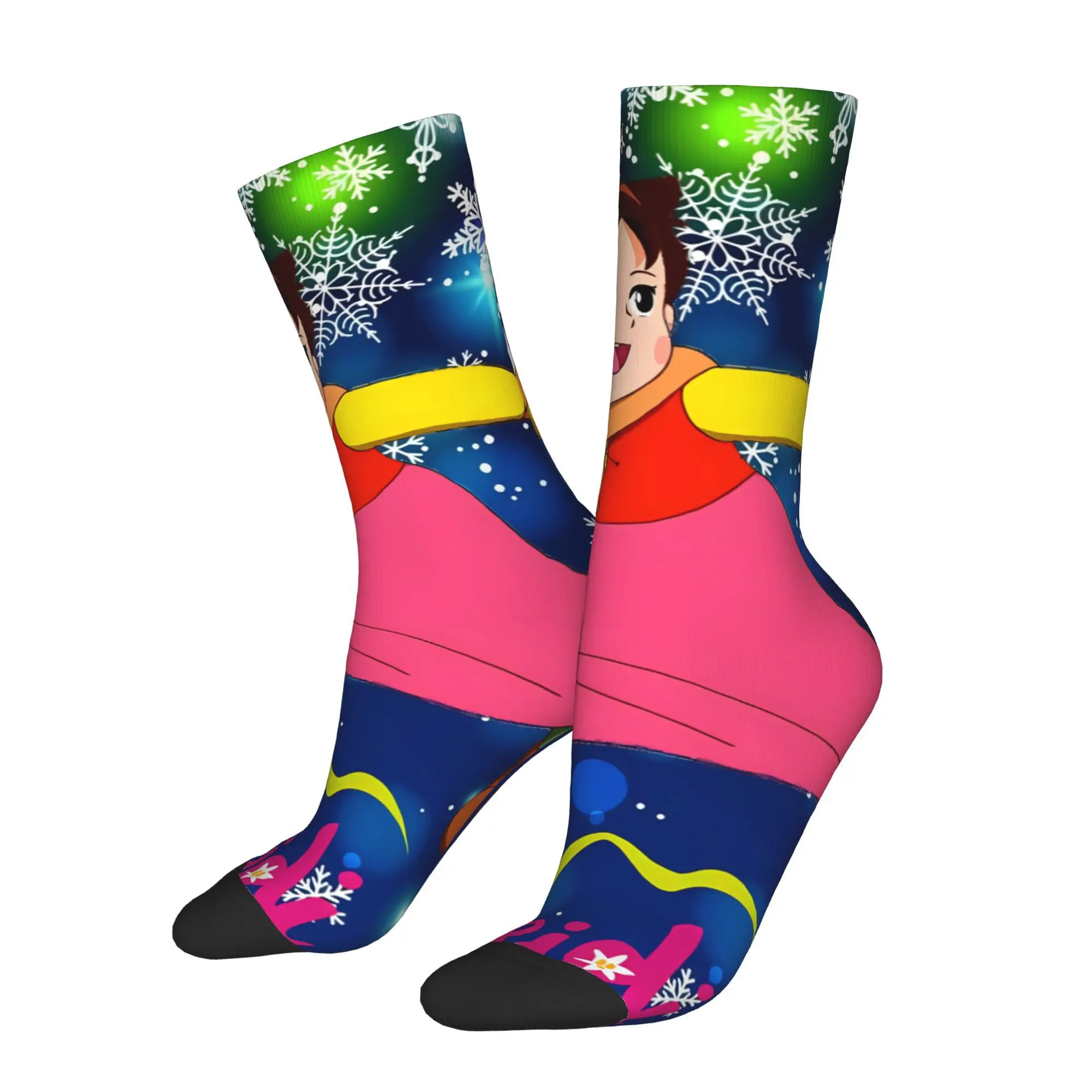 

Funny Men's Socks Heidi Cartoon Retro Harajuku Casual Crew Sock Gift Pattern Printed