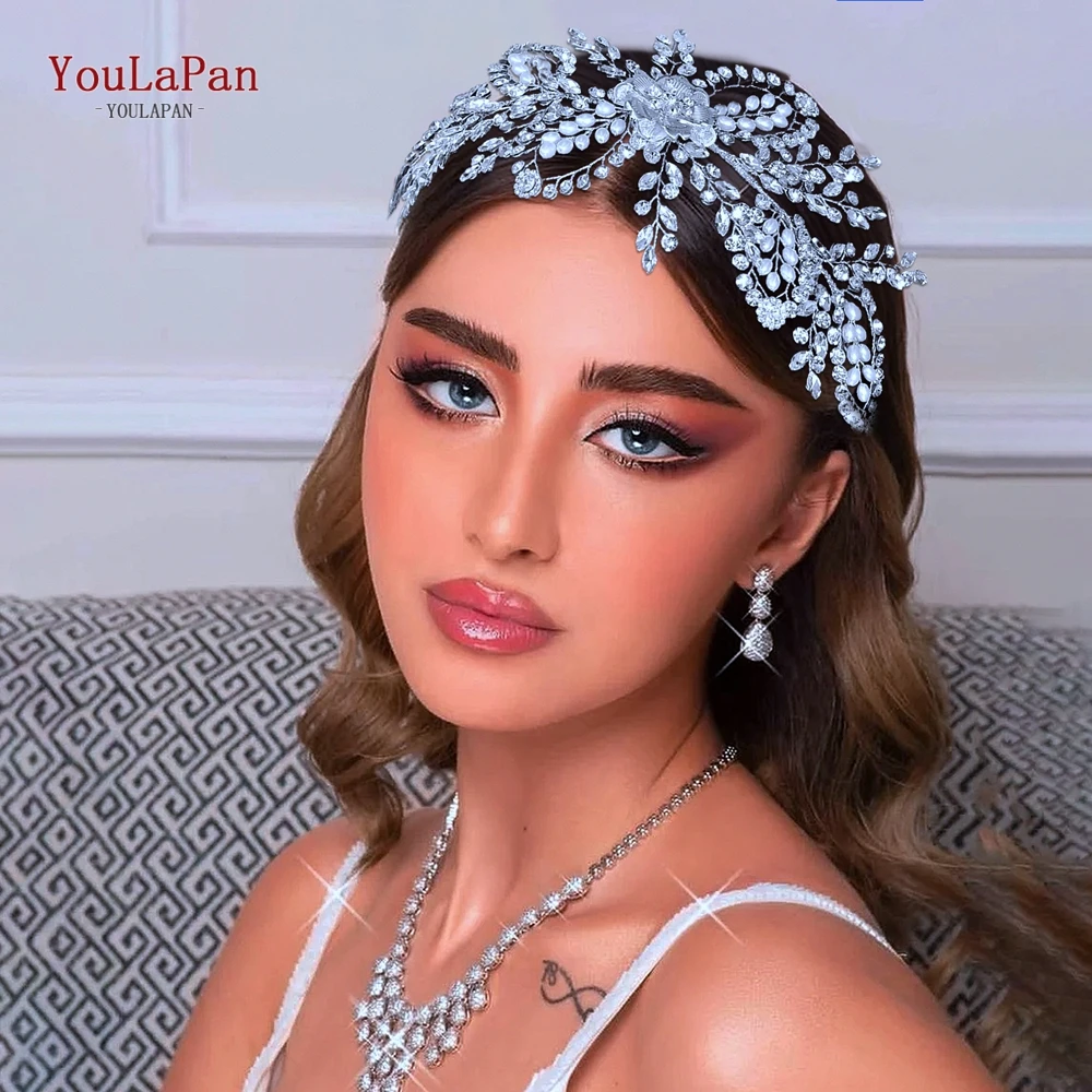 

TOPQUEEN Wedding Bridal Headband Rhinestone Bride Hair Accessories Women Hair Band Jewelry Party Hairwear Elegant Headwear HP893
