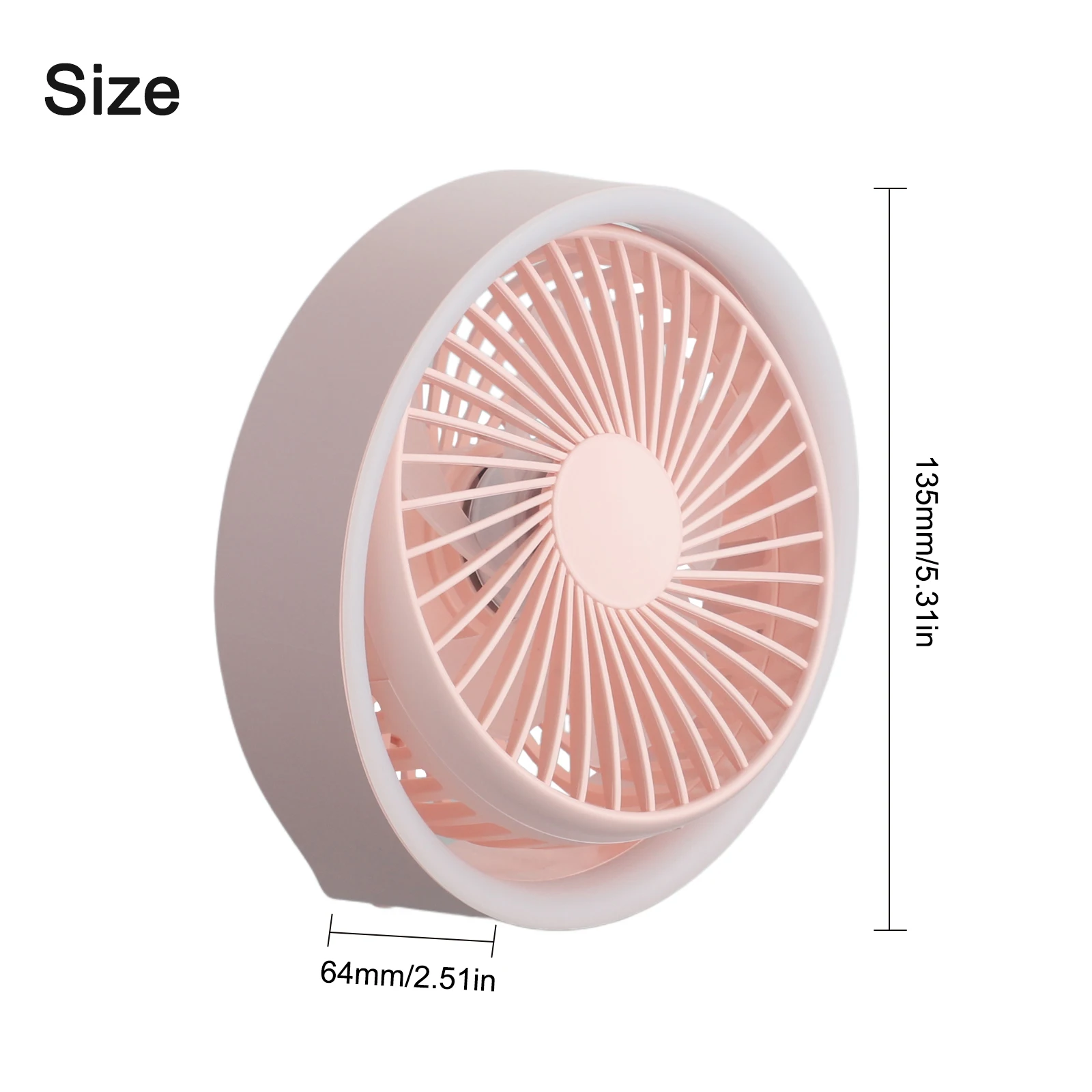 

~360° Rotate Table Fan Strong Airflow Portable Fan Quiet Three Speed Wind Force Built-in LED Light For Home Offices