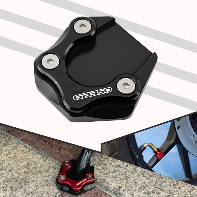 2025 New Fit For Honda GB350 GB350S GB 350 350s 2021-2024 Motorcycle CNC Kickstand Foot Side Stand Enlarger Pad Tire Valve Caps