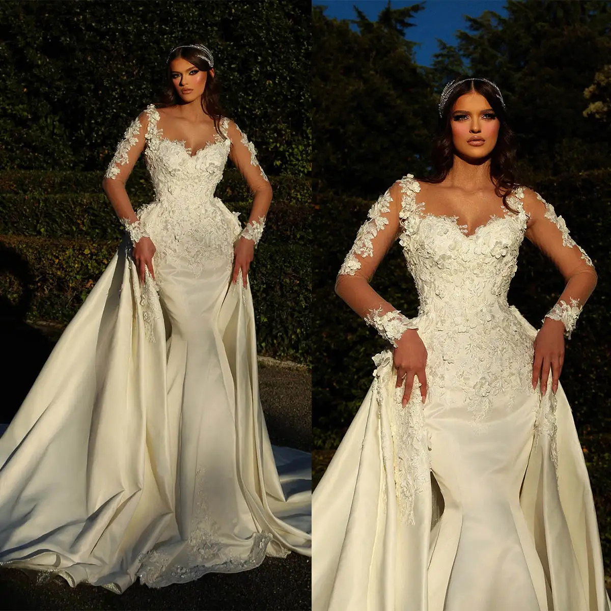 Gorgeous Classic Mermaid Wedding Dresses Appliques Lace Back Zipper Design Bridal Gown Sweep Train Vestidos De Novia Customized