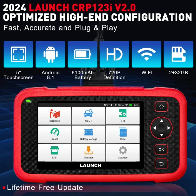 Launch CRP123I V2.0 4 System Car Diagnosis Oil ETC SAS Reset Creader OBD2 Automotive Scanner For All Cars OBD2 Code Reader