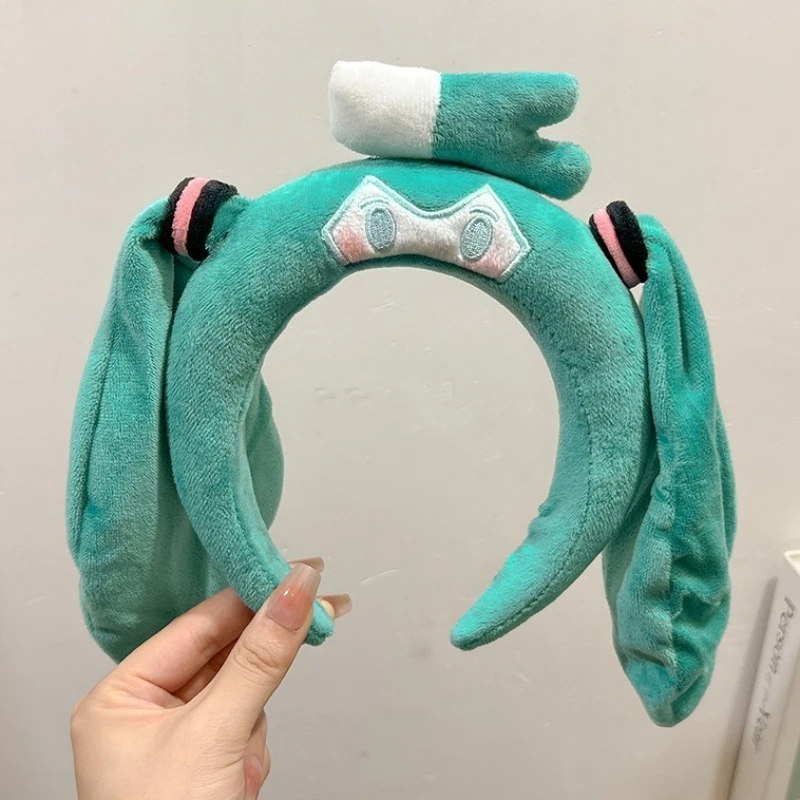Creative Anime Hatsune Miku Plush Doll Headband Cute Cartoon Two-dimensional Exquisite Soft Plush Headband Decoration Gift