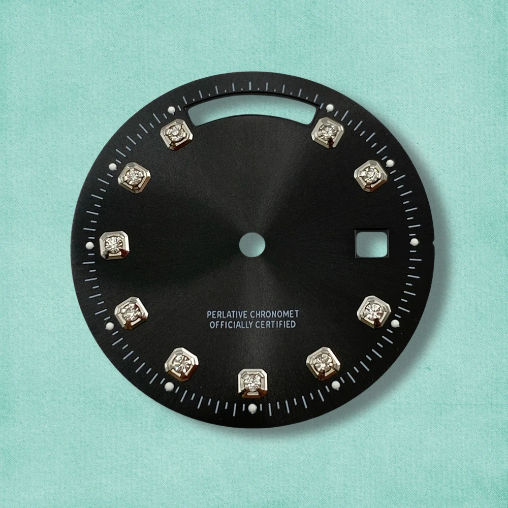 

31mm S Logo Day And Date Diamonds Dial Fit 8285 Movement Sunray High-Quality Dial Watch Modification Accessories