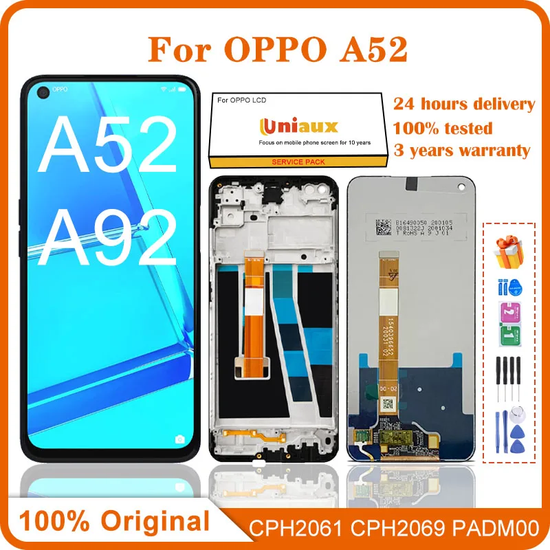 

6.5'' Original For Oppo A92 A52 CPH2067 LCD Display 10 Touch Screen Digitizer Assembly Replacement For Oppo A52 LCD