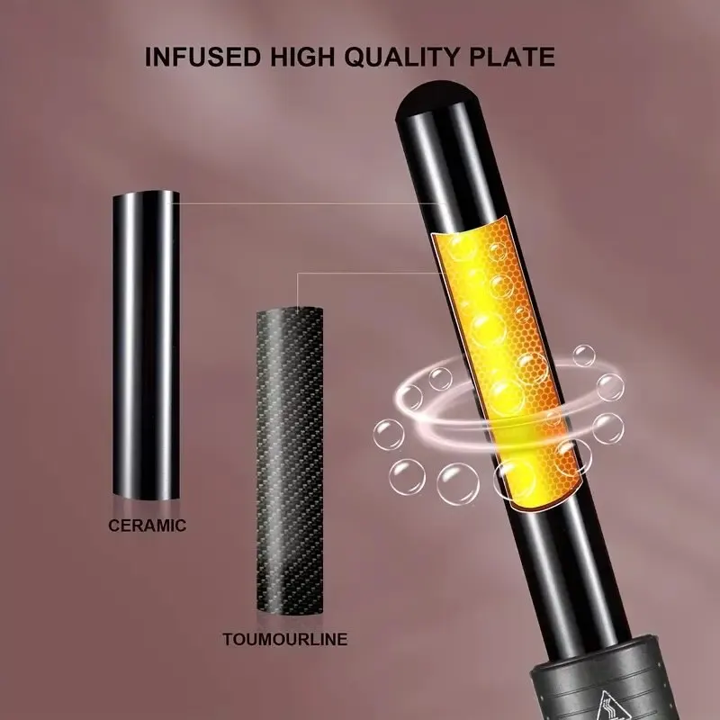 مكواة تجعيد الشعر 3 في 1، 3 أسطوانات قابلة للتبديل وشاشة LED - موجات تسخين سريعة احترافية لتجعيد الشعر من السيراميك