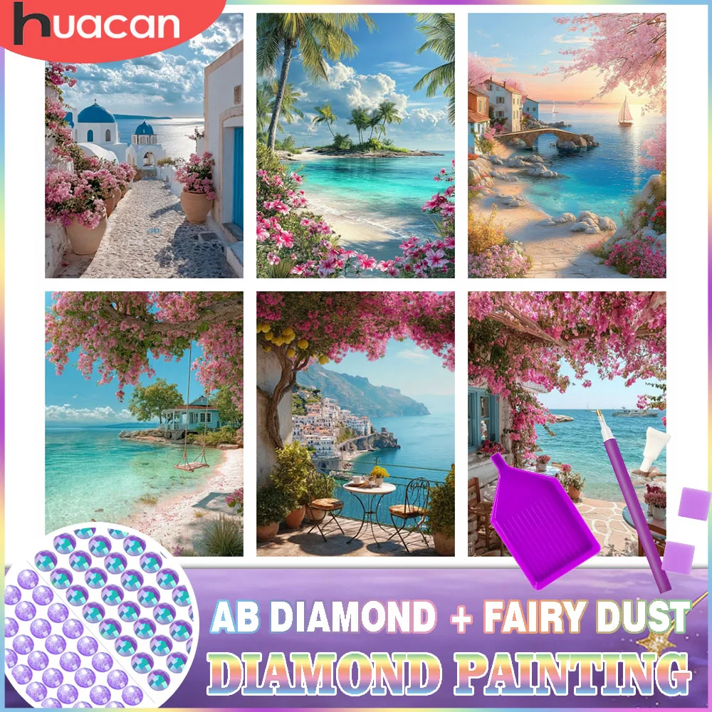HUACAN Diamond Mosaic New Collection Seaside Landscape AB Fa