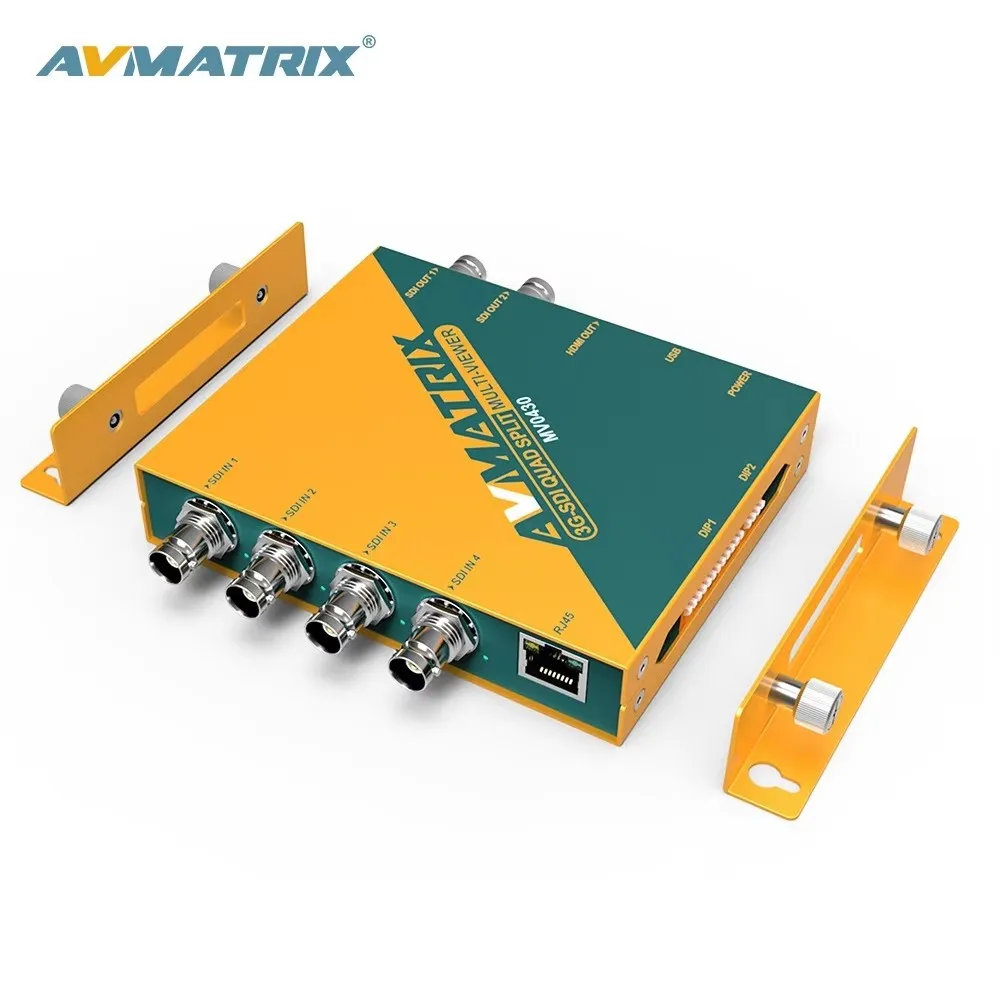 AVMATRIX MV0430 3G-SDI محول التحجيم متعدد المشاهد لشاشة SDI 4 قناة SDI متعدد المشاهد قشارة محول إشارات