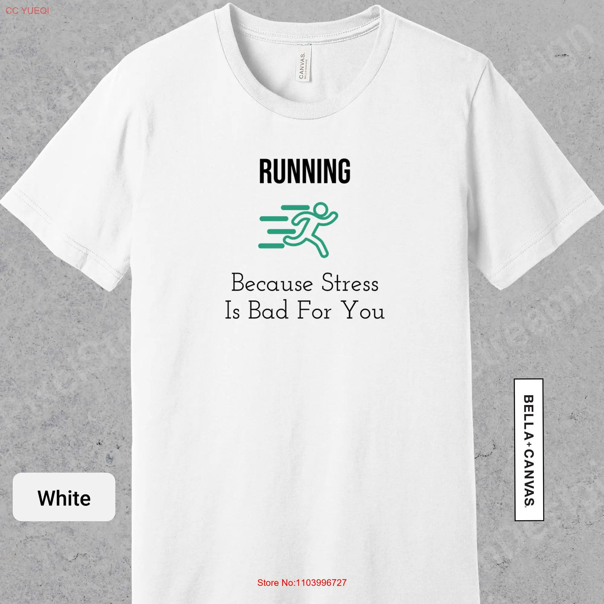 Running Because Stress Is Bad For You T Shirt Marathoner Track Team s Marathon Funny 5K 10K Half Athlete 0728