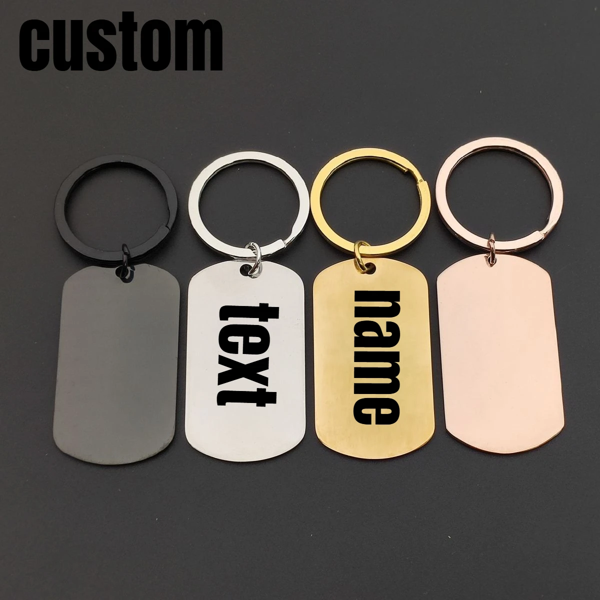 

Custom Stainless Steel Laser Carving Keychain Personal Metal Pet Dog Tag Jewelry Motorcycle Car Key Accessory for Men Women Gift