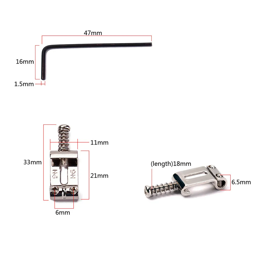 6Pcs Professional Roller Saddles Silver Guitar Bridge Top Load Arch Style Improve Tone Sustain for Electric Guitar Strings