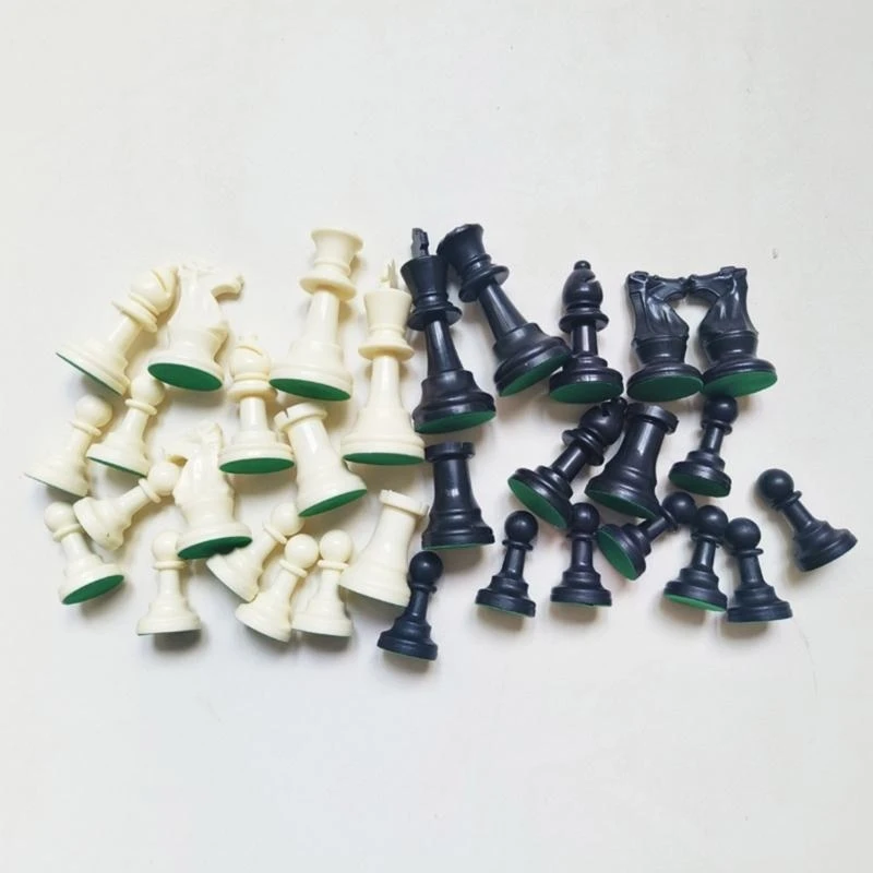 Q39E 32 Pcs Portable Plastic Chess Pieces Tournament Chessmen Chess Pieces Figures