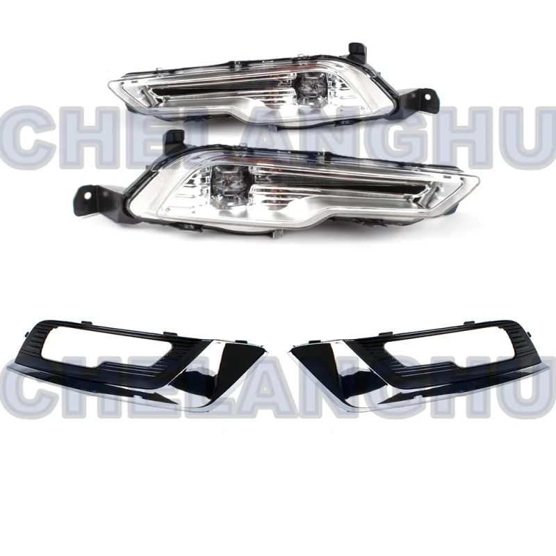 LED Fog Light For Ford Fusion 2017 2018 1 Set Front Fog Lamp + Grille Cover HS7Z-17B814-CA HS7Z-17B814-CB;HS7Z15200F HS7Z15201F