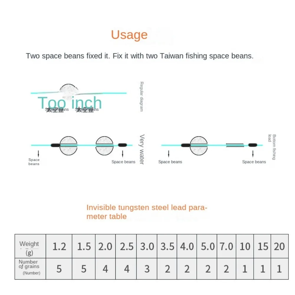 Plomos de bola de tungsteno para pesca, Conector de gancho de 0,65g-10g, pesas de tiro para lubina, accesorios de aparejos de pesca