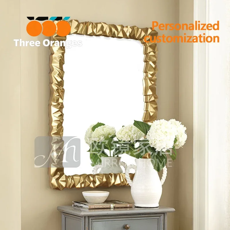 1.02M French gold, silver light luxury modern washstand wall hanging makeup dressing bathroom mirror