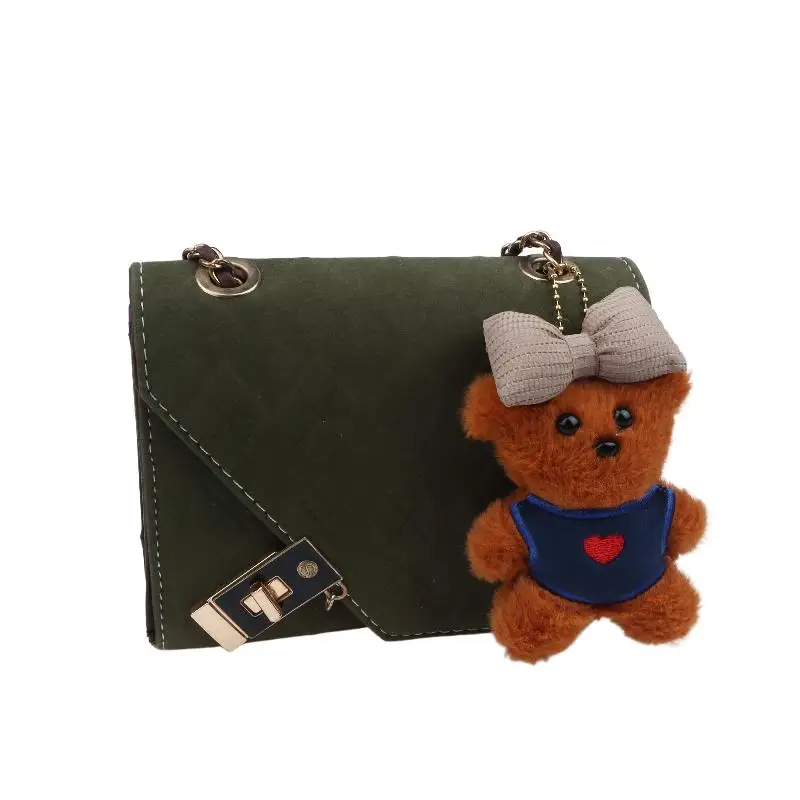 Cute Bow Tie Bear Plush Keychain Cartoon Stuffed Doll Keyring Pendant Bag Charms Couple Backpack Hanging Decoration Lovely Gifts