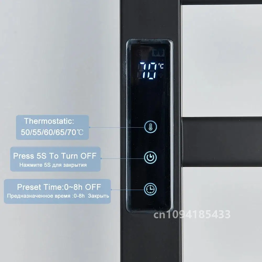 Bad Touch Digita Elektrische Wärme Handtuchhalter Thermostat Edelstahl Display Voreingestellte Zeit Wasserdicht Trockner Halter