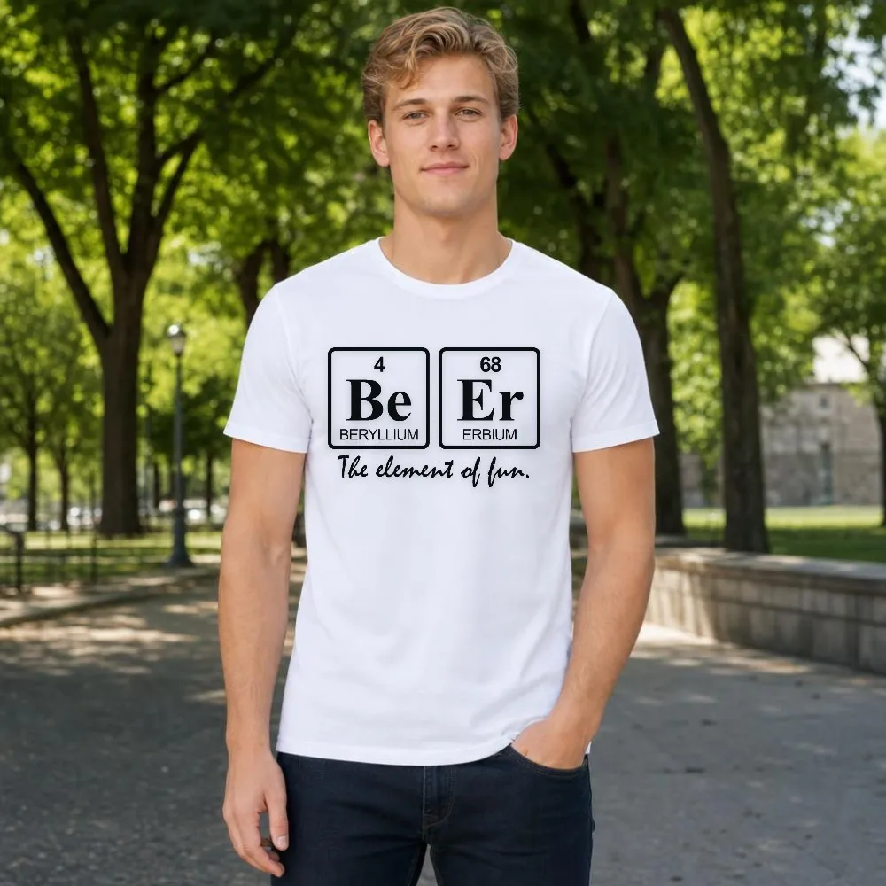 Graphic Tee Men Chemistry Periodic Table Be Er Element Of Fun Nerd Science Short Sleeve Summer Tops