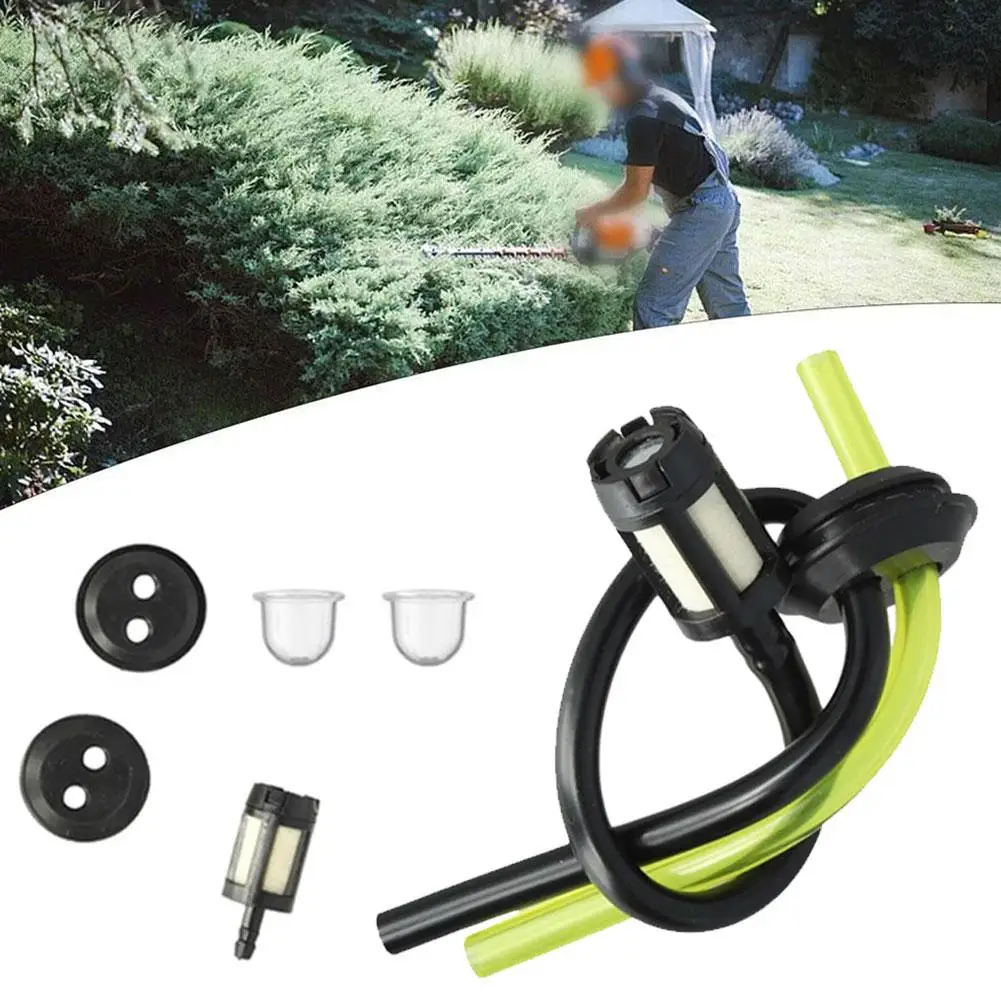 Universal Grass Trimmer Fuel Line Filter Kit For Brush Cutter Strimmer Lawn Mower Primers Fuel Hose Garden Tool Parts T1L4