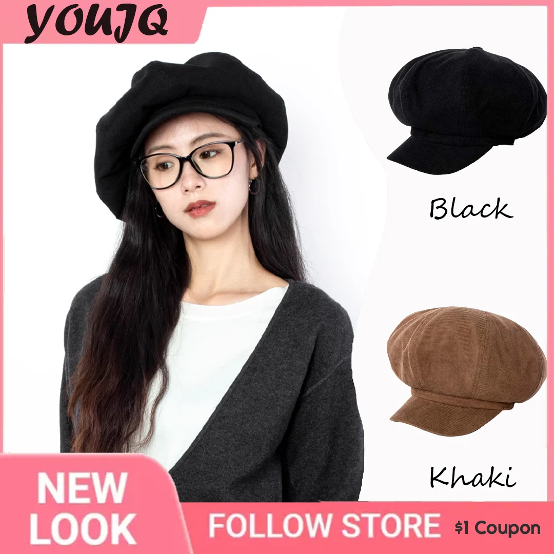 Y2K Oversize Newsboy Cap Beret Women Vintage Painter Winter Hats for Women Big Octagonal Caps Female Bone Male Boinas Para Mujer