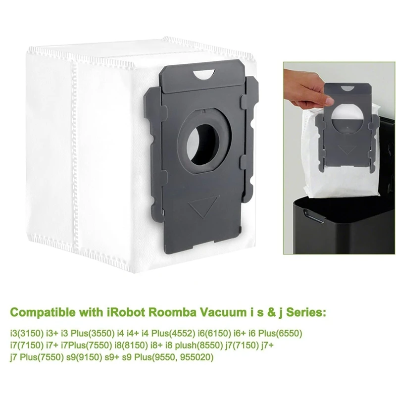 12 Piece Set Vacuum Replacement Bags For Irobot Roomba Models I1+ Through I8+ And J5 Through J8+, Including S9