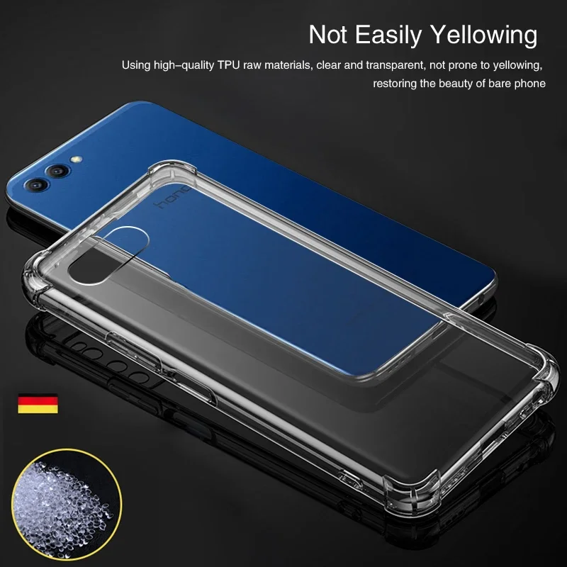 Airbag Shockproof Silicone Phone Case for Huawei Honor View 10 View10 V10 Transparent Soft Back Covers Anti Knock Simple Housing