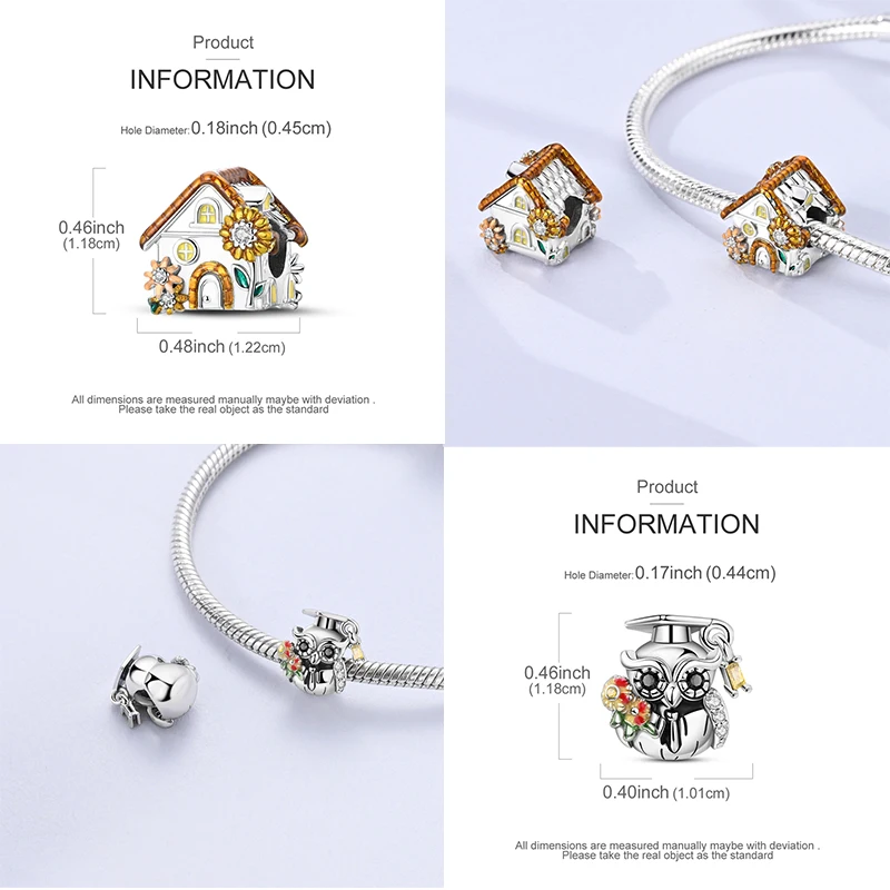 S925 Silver Blue And White Porcelain Lotus Owl Perfume Bottle Original 3mm Charms Beads DIY Making Fine Jewelry Making Gifts