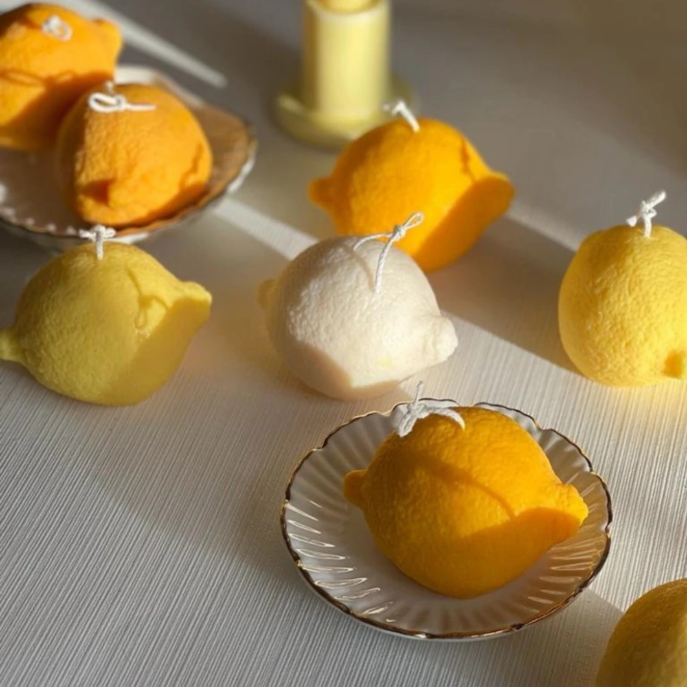 Lemon Shaped Scented Candle Silicone Mold DIY 3D Fruit Resin Mould Gypsum Making Tool Handmade Gifts Party Ambience Home Decor - Image 4