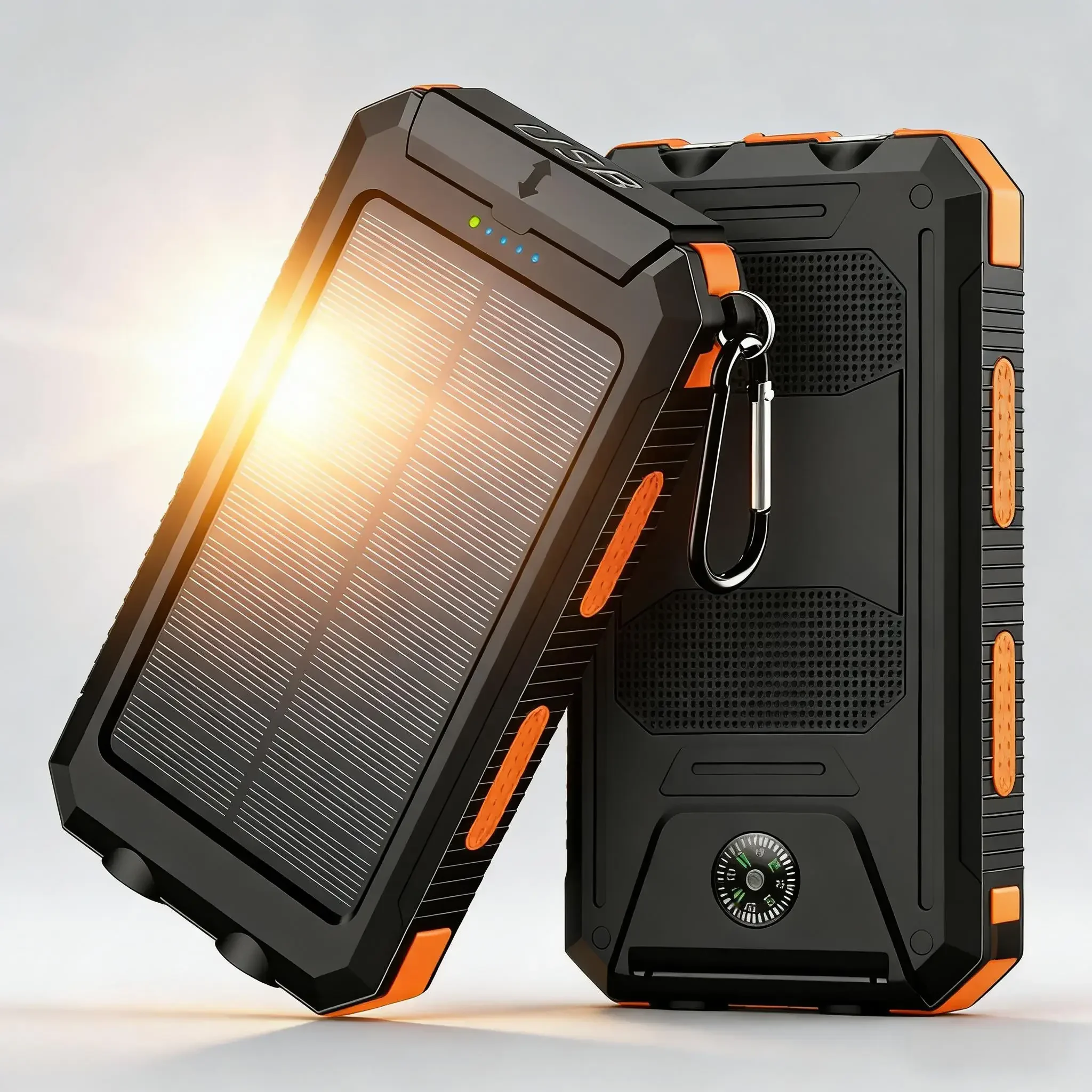 Solar Power Bank 10000 mAh Schnellladung Dual USB IP65 Wasserdichtes, stoßfestes externes Ladegerät