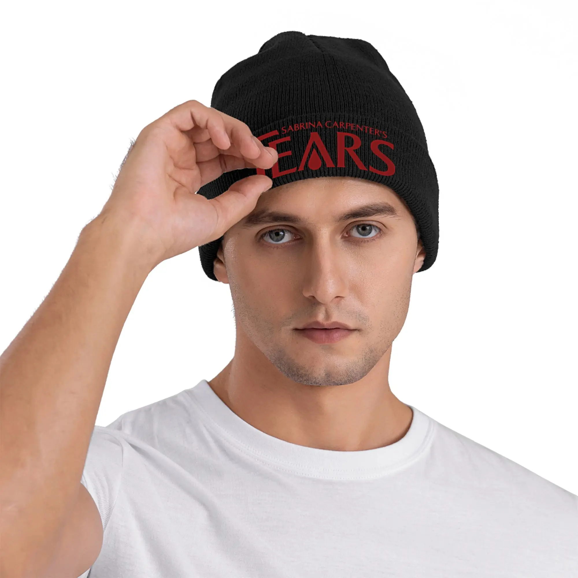 Sabrina Carpenter Tears Knit Hat  Beanie Hats Outdoor Elastic Adult Unisex Bonnet Hats Autumn Winter Pattern Y2K Cool Caps Gift