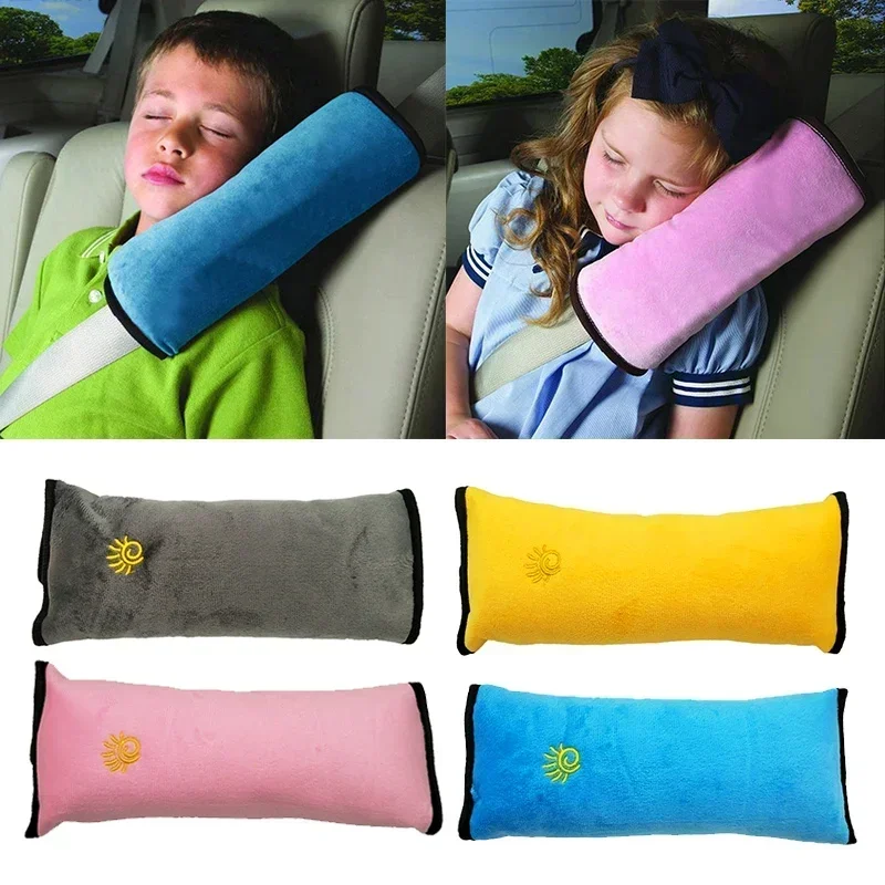 Universal Car Seat Belt Pillow for Kids Adjust Shoulder Toddler Head Protector Baby Sleeping Seatbelt Positioner Plush Cover Pad