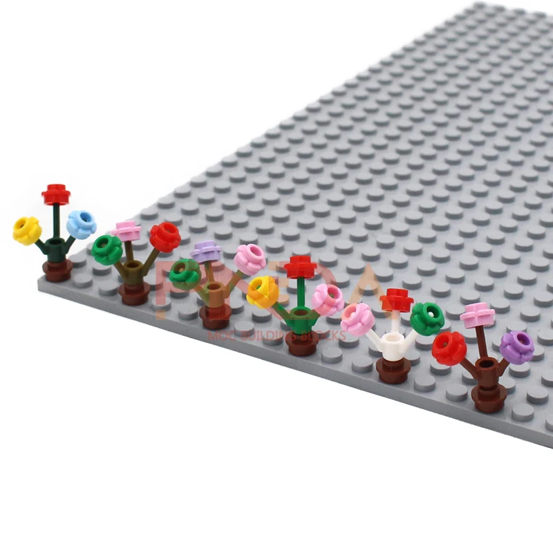 50Pcs MOC Parts 24855 Plant Flower Stem Compatible Bricks DIY Assmble Building Blocks Particle Kid Puzzle Brain Toy Gift