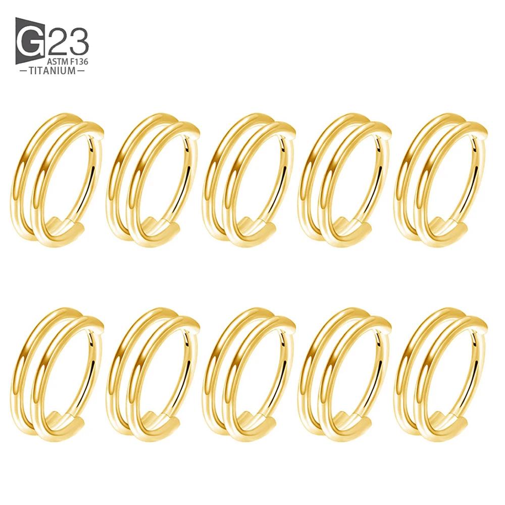 10 stk/partij G23 Titanium Neus Piercing Ring CZ Scharnierende Septum Clicker Segment Oorkraakbeen Tragus Helix Lip Ring Piercing Sieraden