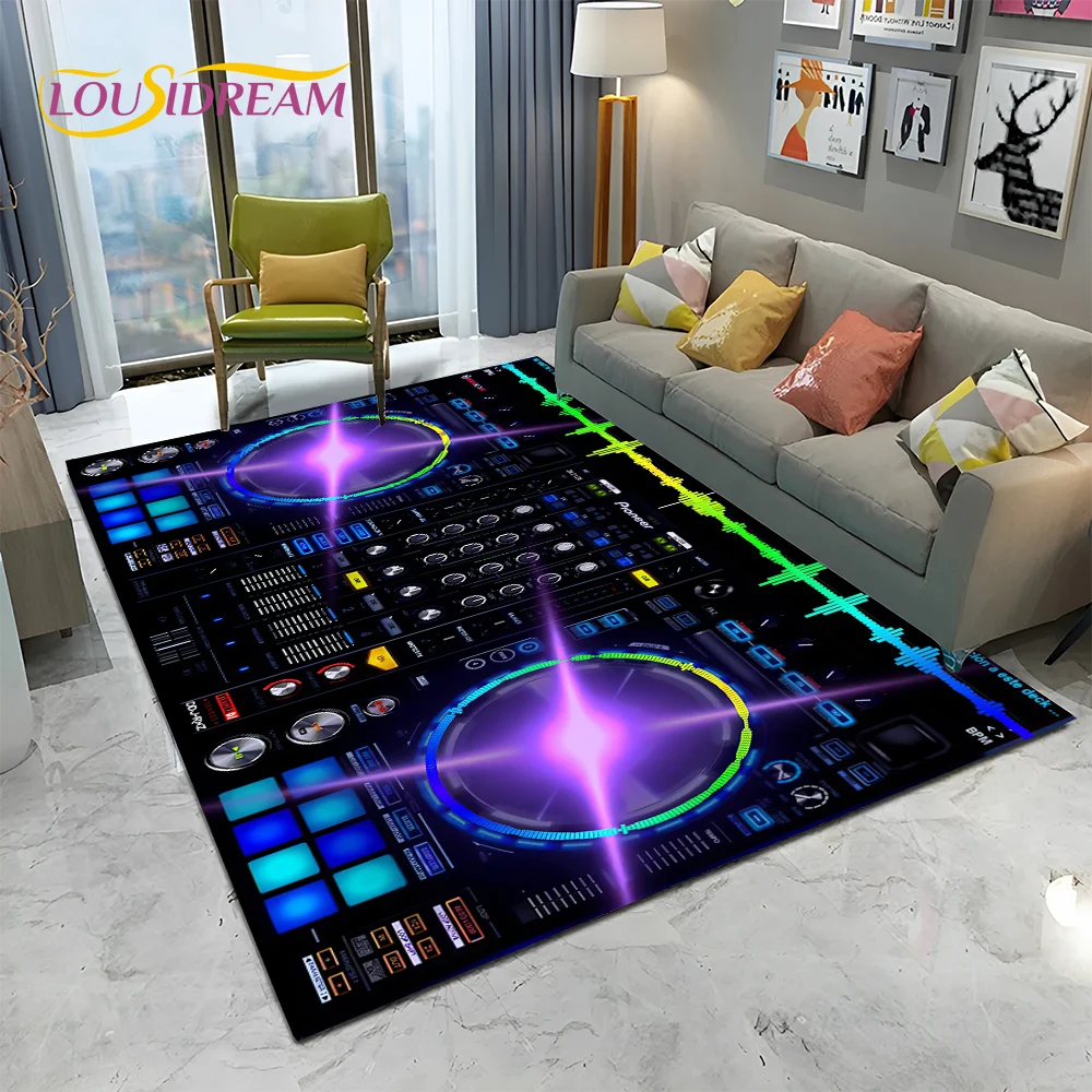 Cartoon DJ Music Screen Keyboard 3D Carpet Rug for Home Living Room Bedroom Sofa Doormat Decor,Child Area Rug Non-slip Floor Mat