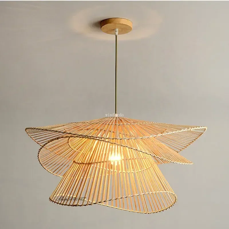 2024 Rattan Lamps Creative Multi-layered Pendant Lights Restaurant Dining Room Suspension Luminaire Decoration Living Room Lamps