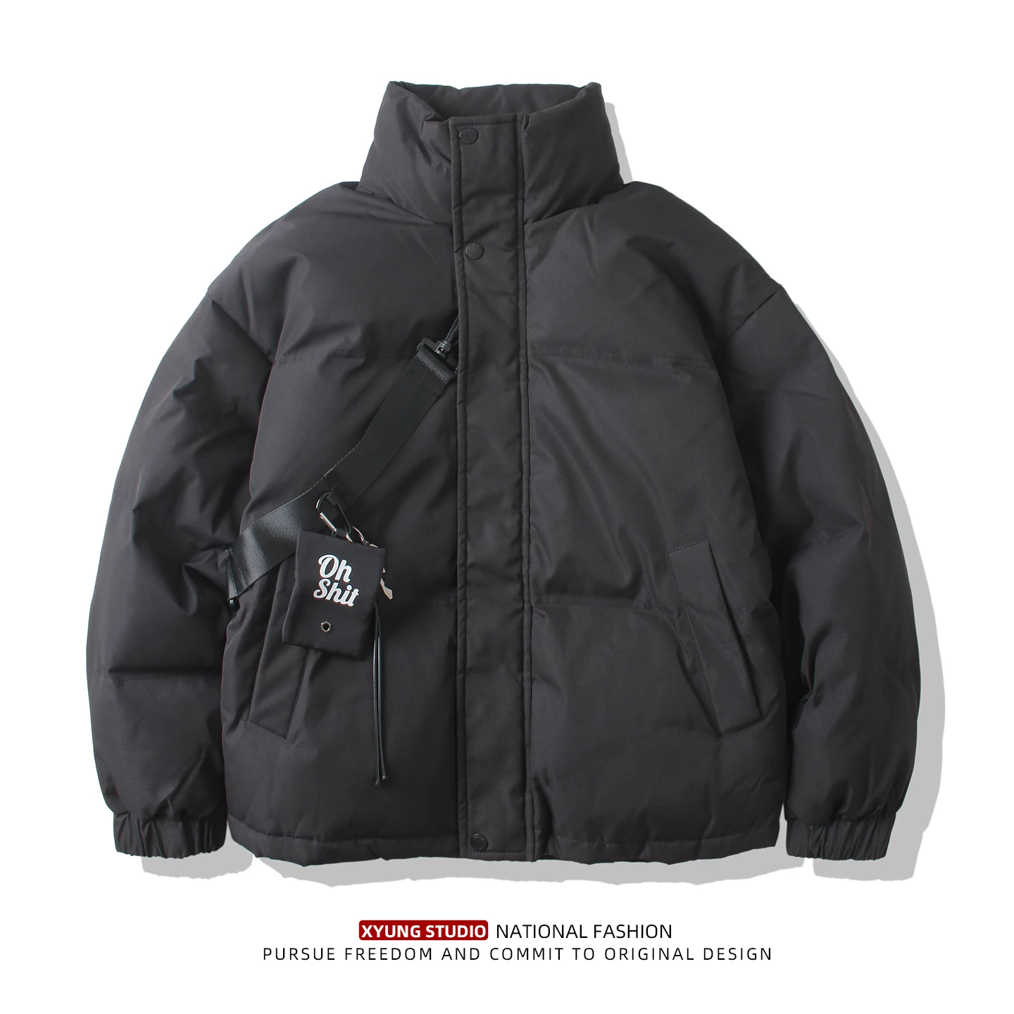 

Зимняя утепленная мужская куртка с воротником-стойкой, теплая повседневная универсальная куртка-пуховик с наполнителем из полиэстера, модная городская модель