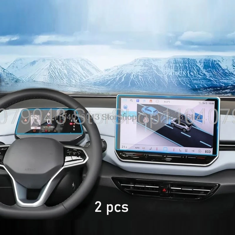 

Tempered glass film For Volkswagen ID.3 2025 12.9 inch car gps navigation and 5.3 inch instrument LCD touchscreen anti-scratch